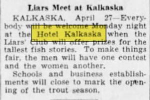 Hotel Kalkaska (Hotel Sieting) - April 1934 Article (newer photo)